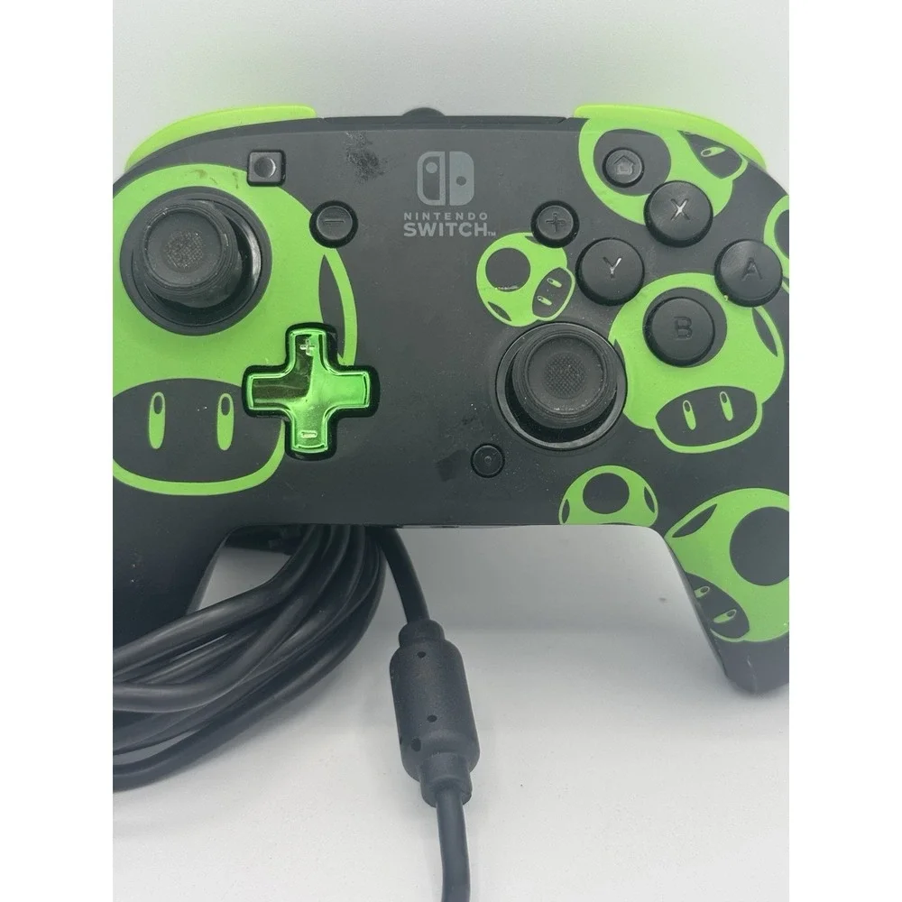 Used PDP Rematch Wired Gaming Controller for Nintendo Switch Glow in Dark